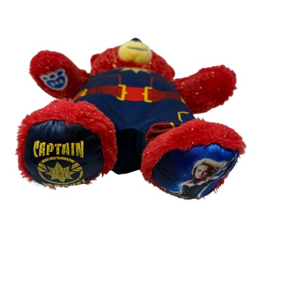 Build a Bear Captain Marvel Plush Red Glitter Bear Superhero Stuffed Animal 16" - Picture 12 of 15